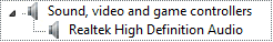 Windows Device Manager with Realtek HD audio